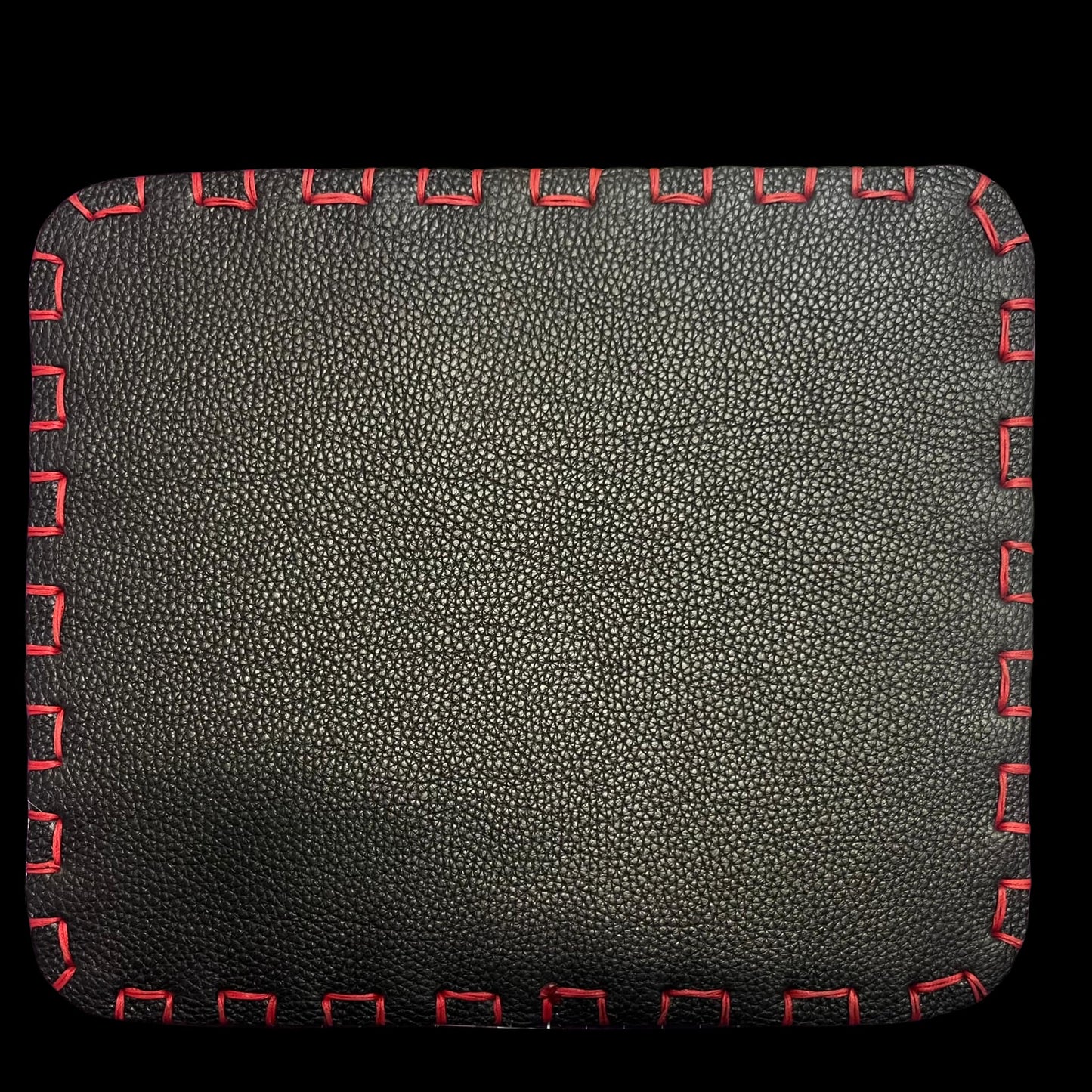 Tappetino artigianale in pelle rosso/nero