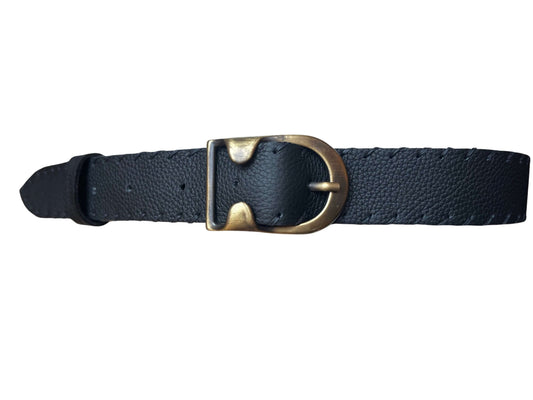 Cintura in pelle artigianale bottalata e fodera in cuoio