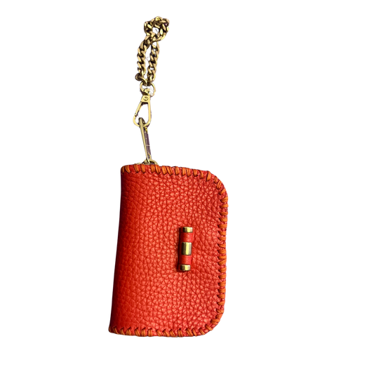 AirPod,pelletteria artigianale,arancio,pelle